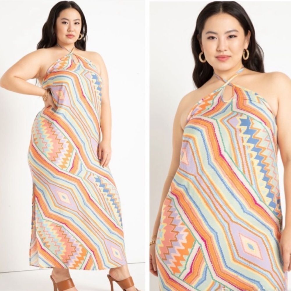 ELOQUII Long Halter Slip Dress - Hidden Gem
